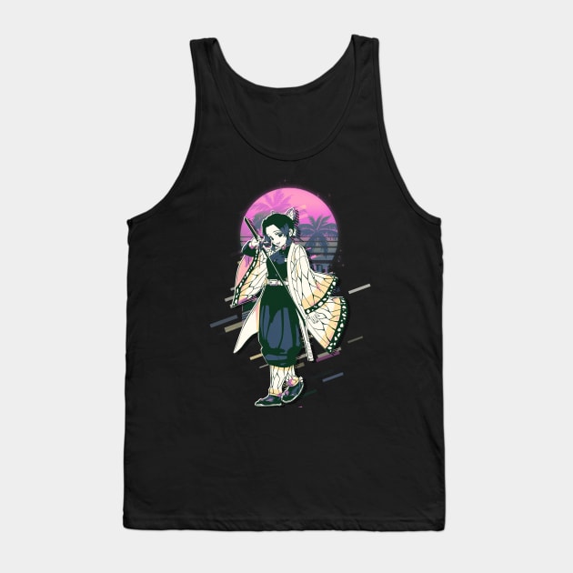 Shinobu Retro Art | Demon Slayer Tank Top by SiksisArt